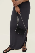 Women Black Mini Beaded Bag Elegant Evening and Daily Mini Handbag Photograph-3